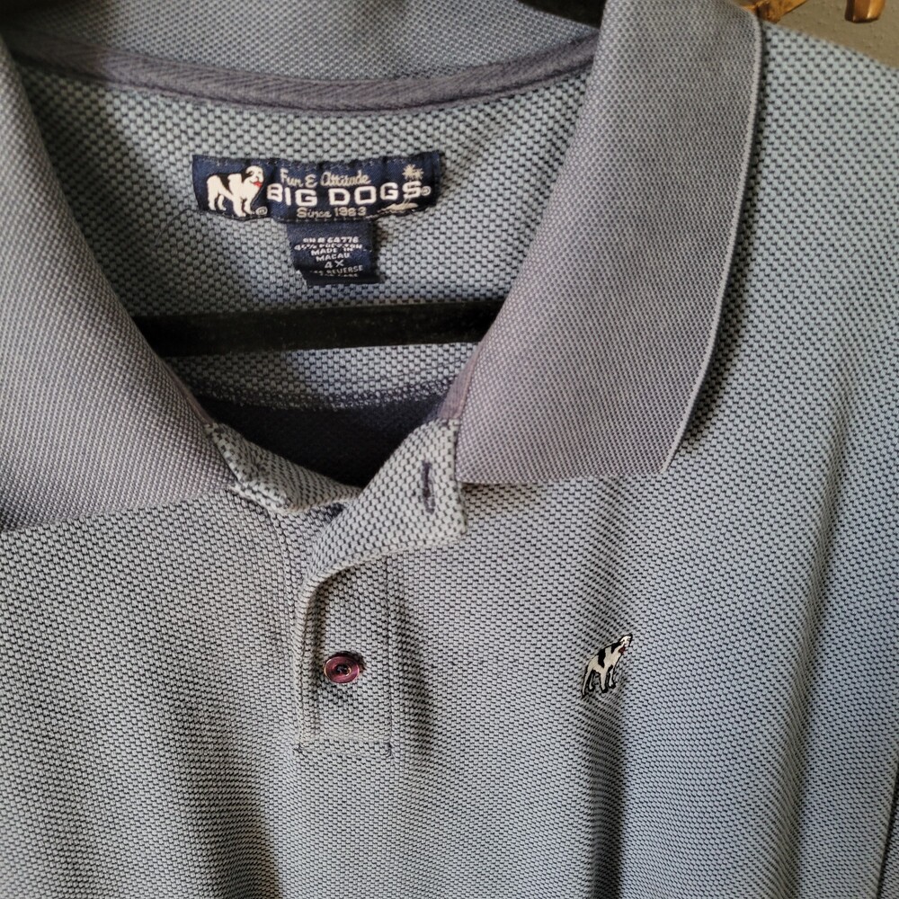 Y2K Big Dogs 4X Polo Shirt Blue